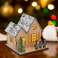 thumbnail image 1 of Bwiyojiz Christmas Decor, Christmas Ornaments Christmas Decorations Luminous Wooden Houses LED Wooden Christmas Houses Christmas Desktop Ornaments, Birthday Gifts, 1 of 6