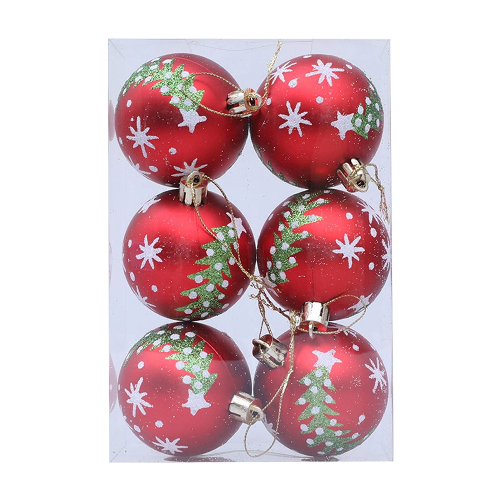 Bwiyojiz, Christmas Decoration Balls Set 6 Pcs Plastic Colored Balls ...