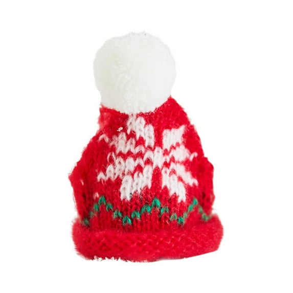 Bwiyojiz Christmas Decorations Decoration Supplies Mini Hat Knitted Festival Scene Tree Small Pendant, Gifts for Family, Red