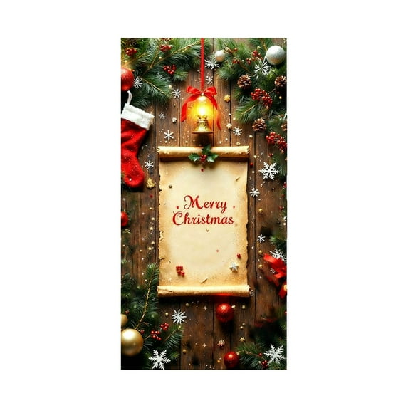 Bwiyojiz Christmas Decorations Home Decoration 13.77x27.95" 35 X 72"Christmas Door Cover Curtain Day and Wall Festival Party, Gifts for Family, Multicolor