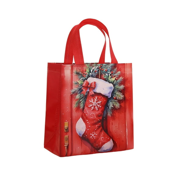 Bwiyojiz Christmas Decorations Home Decoration Black Color Handbag Non Woven Shopping Bag Holiday Gift Packaging, Gifts for Her, Multicolor