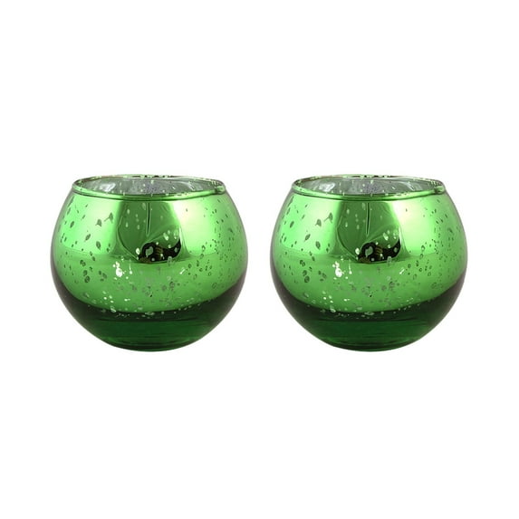 Bwiyojiz Christmas Decorations Home Decoration Count 2pcs Spherical Glass Candlestick Aromatic Candle Cup Holiday Gift Candlelight Dinner, Gifts for Yourelf, Green