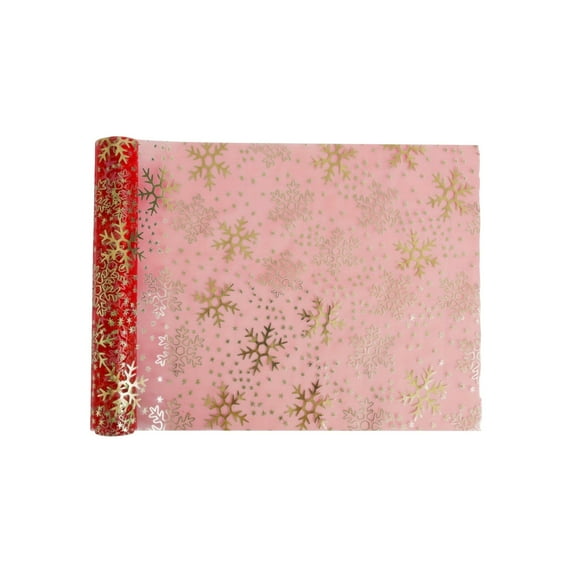 Bwiyojiz Christmas Decorations Home Decoration Hot Gold Foil Table Flag Nylon Yarn Fabric Party Snowflake Holiday Gathering, Gifts for Friend, Red
