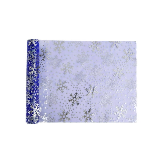 Bwiyojiz Christmas Decorations Home Decoration Hot Gold Foil Table Flag Nylon Yarn Fabric Party Snowflake Holiday Gathering, Gifts for Her, Blue