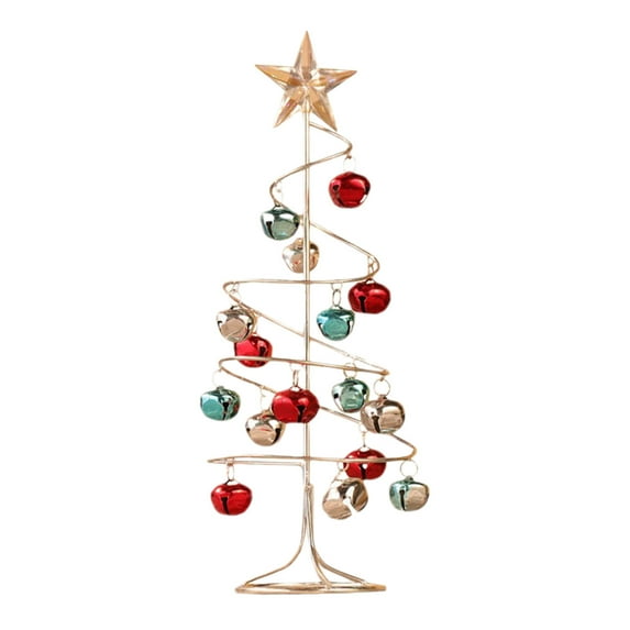 Bwiyojiz Christmas Decorations Home Decoration Tabletop Metal Tree Wrought Iron Ornament Display Stand 11"Desktop Mini Xmas, Gifts for Her, Multicolor