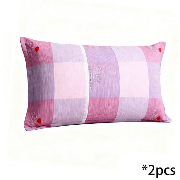 Bwiyojiz Count 2pcs Brushed Pillowcases Skines-friendly and Breathable Adult Singles Extra-large Suitable for Bedroom Bedding., Gifts for Family, Multicolor