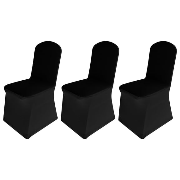 Bwiyojiz Count 3pcs Cloth Banquet Hotel Chair Cover Home Elastic Bleached, Gifts for Sisters, Black