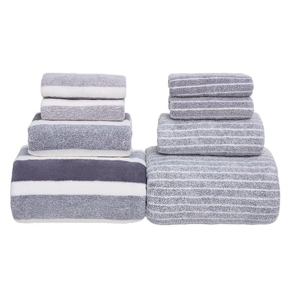 Bwiyojiz Count 8pcs Cotton Towel Bath Set Velvet Spun Highly Absorbent Soft Suitable for Bathroom Spa Gym, Gifts for Her, Gray