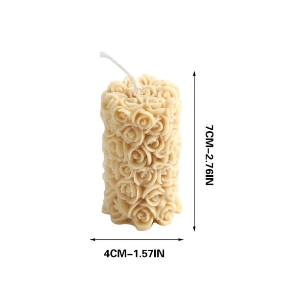Bwiyojiz Decoration Ornaments Rose Pillar Aroma Candle Sculpted Scented Birthday Gift, Gifts for Women