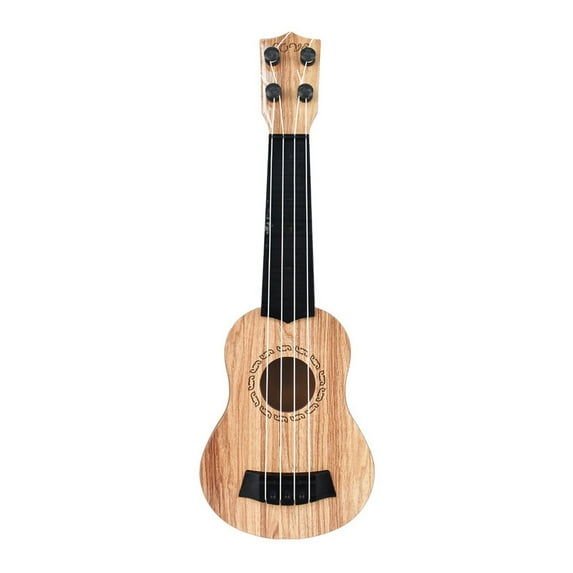 Bwiyojiz Educational Toys Guitar Ukulele Beginner Musical Instrument 14" with 4 Strings Mini for Skill Improving Play Toy, Gifts for Friend, Brown