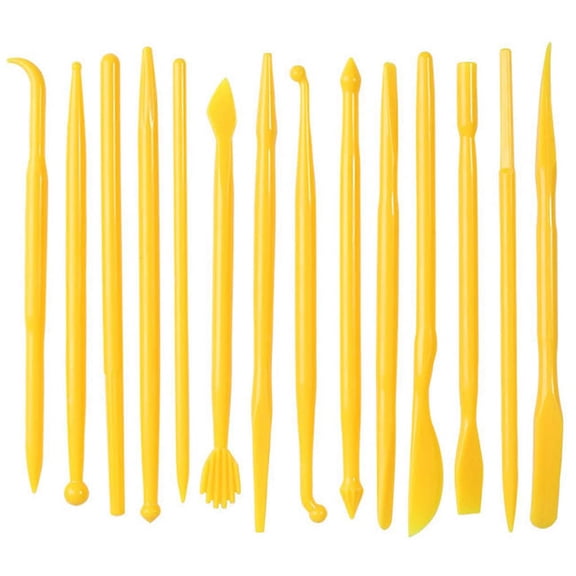 Bwiyojiz Educational Toys Sculpting Tools Plastic Engraving Carving Knife Set Kit Pottery Modeling for Embossing Beginners Toy, Gifts for Family, Yellow