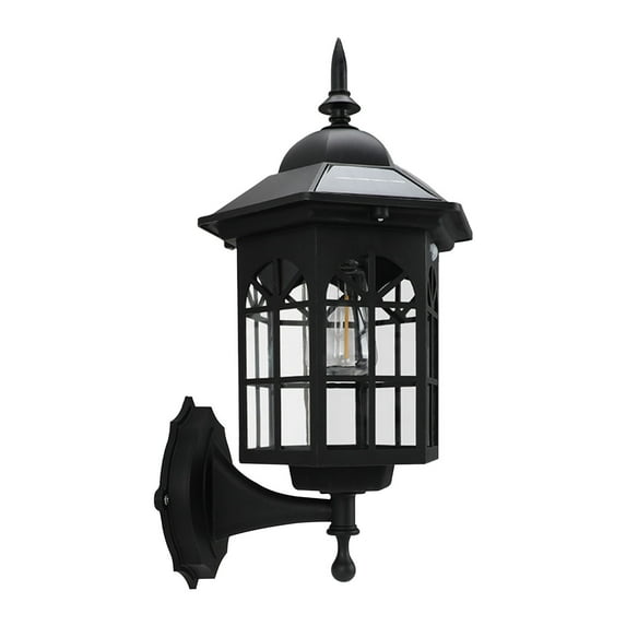 Bwiyojiz European-style Solar Lamp Outdoor Courtyard Lamp Automatically Light Human Body Induction Warm Filament Wall Lamp, Birthday Gifts