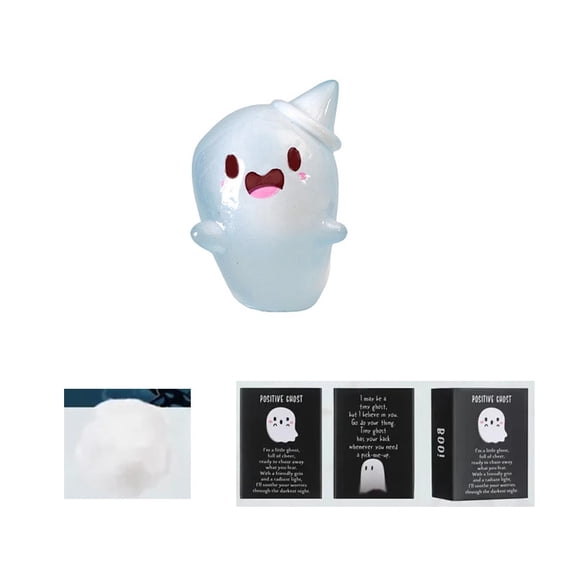 Bwiyojiz Halloween Decorations, In The Dark Mini Ghost Figures With Box Mini Resin Luminous Ghost Thank You Note Cards Party Box Set, Men Gifts