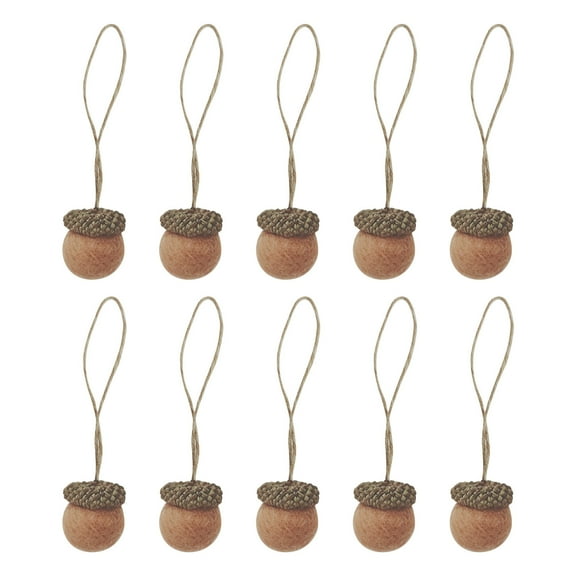 Bwiyojiz Home Decor Accessories Count 10pcs Set of 10 Felted Acorns with Natural Cap Thanksgiving Ornaments Wool for Fall Christmas, Gifts for Mom, Yellow