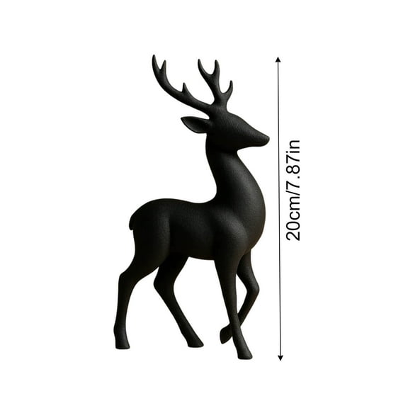 Bwiyojiz Home Decor Accessories European-style Imitation Plastic Deer Statue for Entryway, Gifts for Sister, Black