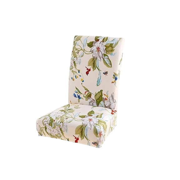 Bwiyojiz Home Decor Accessories Floral Printed Seat Cover Hotel Restaurant Decoration Stool High Elasticity Integrated Chair, Gifts for Mom, Beige