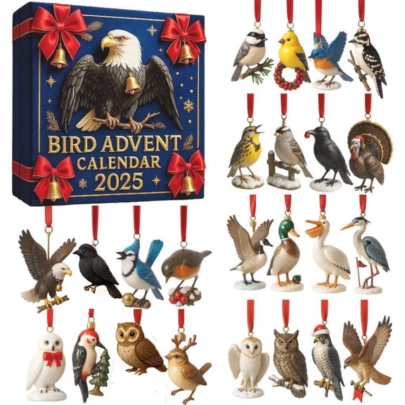 Bwiyojiz Home Decor Advent Calendar 2025 24 Days Christmas Countdown Acrylic 2D Hanging Decorations for Tree Holiday Gift, Christmas Gifts, Red