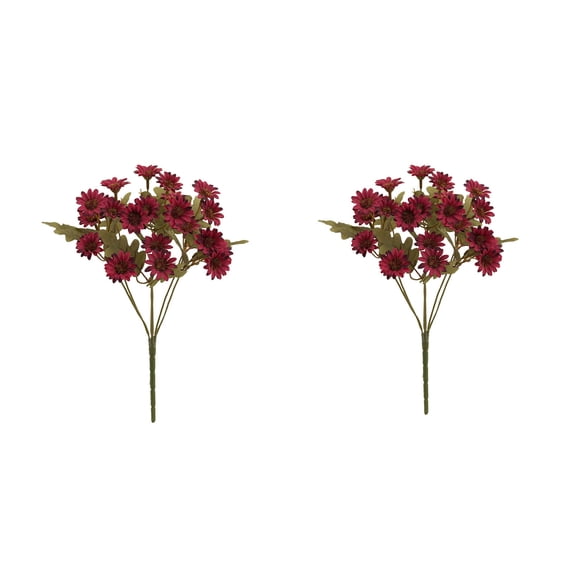 Bwiyojiz Home Decor Christmas Decorations Artificial Flowers Count 2pcs Little Simulation Bouquet Chamomile Wedding Decoration Chrysanthemum Jumping Orchid Small Fresh Flower Silks, Red