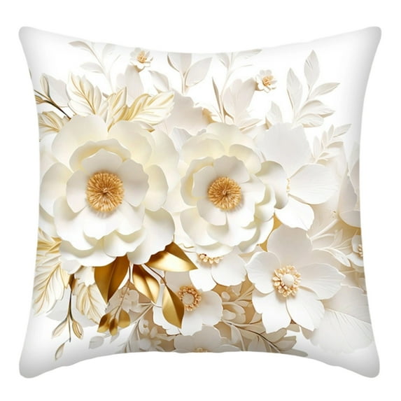 Bwiyojiz Home Decor Christmas Decorations Decoration 45x45cm Printed Pillow Cover Sofa Cushion Car Waist Golden Flower, Gifts for Family, Multicolor