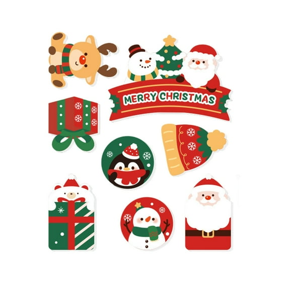 Bwiyojiz Home Decor Christmas Decorations Decoration 8PC Magnetic Refrigerator Stickers Soft Father Holiday Magnet, Gifts for Family, Green