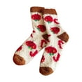 thumbnail image 1 of Bwiyojiz Home Decor Christmas Decorations Decoration Count 2pcs Fuzzy Socks Women's Cute Plushy Stockings Warm-Foot Corals Fleece Sleep Non-Shedding Floor, Gifts for Her, Multicolor, 1 of 6