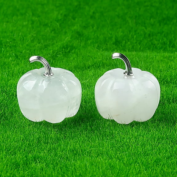 Bwiyojiz Home Decor Christmas Decorations Decoration Ornaments Hand Made Miniature Pumpkin Natural Crystal Stone Halloween Thanksgiving Tabletop Ornament, Gifts for Her