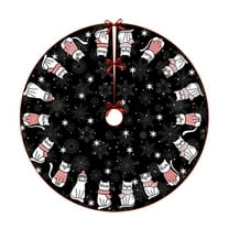 Bwiyojiz Home Decor Christmas Decorations Decoration Tree Skirt Classic Elementals Bottom Apron Gift, Gifts for Sister, Black