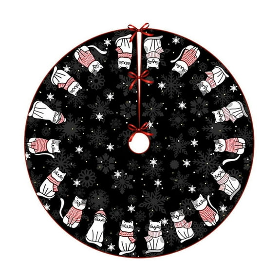 Bwiyojiz Home Decor Christmas Decorations Decoration Tree Skirt Classic Elementals Bottom Apron Gift, Gifts for Sister, Black