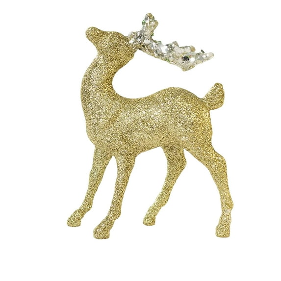 Bwiyojiz Home Decor Christmas Decorations Glitter Reindeer Decoration Ornaments Photo Props, Gifts for Family, Gold
