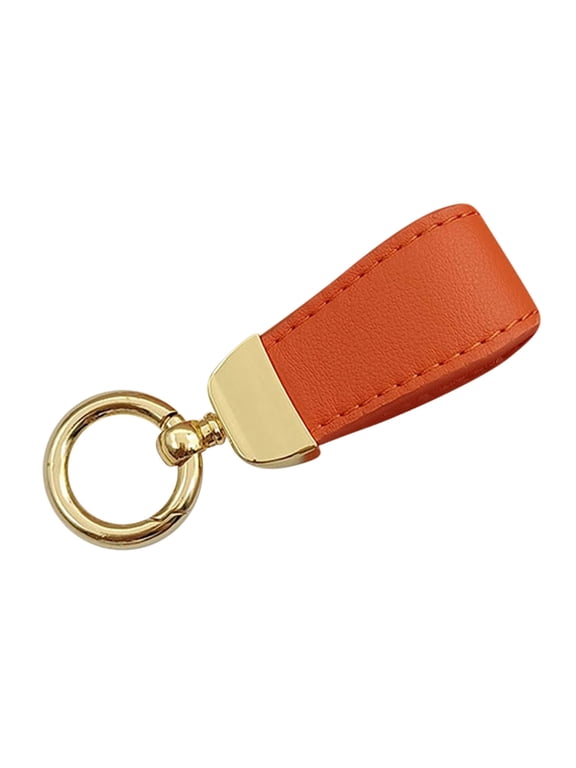 Home Decor Christmas Decorations Hanging Ornaments Leather Keychains Wristlet KeyChain for Women Men Strap Wallet Car Keys Cute Lanyard, Gifts for Yourelf, Orange