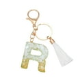 thumbnail image 1 of Bwiyojiz Home Decor Christmas Decorations Hanging Ornaments New White Tassel Letter Key Chain Crystal Drop Pendant Fashionable Bag, Gifts for Friend, 1 of 4