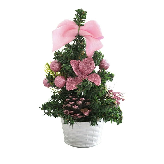 Bwiyojiz Home Decor Christmas Decorations Holiday Products Mini Tree Desktop Ornaments Small Household Wreath Decoration Set, Gifts for Family