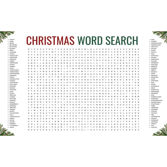 Bwiyojiz Home Decor Christmas Decorations Large Words Search Decoration Event Funs Interactive Experience Poster for The Family, Gifts for Sisters, White