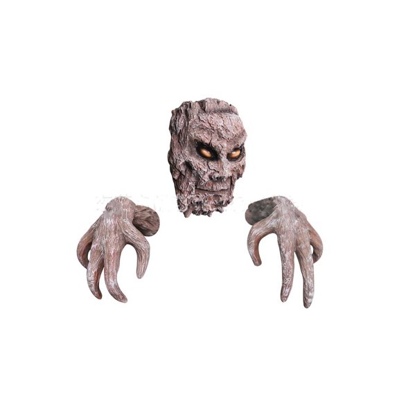 Bwiyojiz Home Decor Count 3pcs Halloween Horror Tree Face Hand Set Statuesm Bark Faces Outdoor Ghost Decoration Yard Art, Gifts for Sister, Brown
