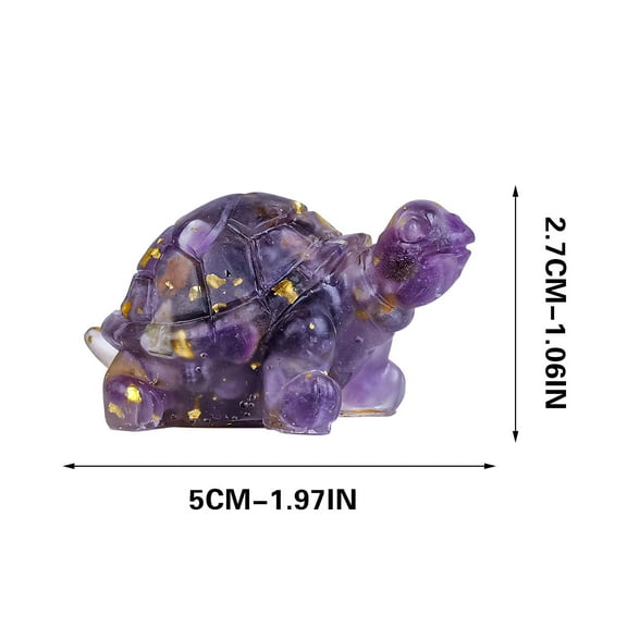 Bwiyojiz Home Decor Decoration Ornaments Crystal Turtle Figurines Natural Healing Amethyst Tortoise Statue Paperweight Hand Carved Pocket Sculpture, Gifts for Friend, Multicolor