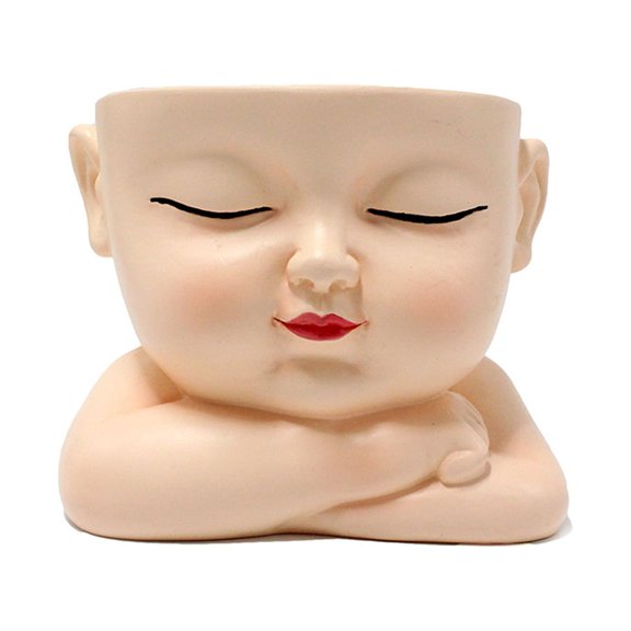 Bwiyojiz Home Decor Decoration Ornaments Flower Ware PotsCute and Cute Decorative Tabletop Decorations Gifts Garden Balcony, Gifts for Mom, White