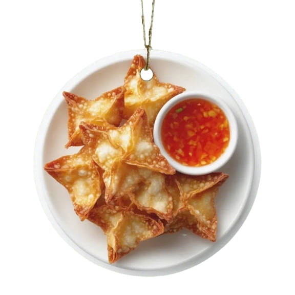 Bwiyojiz Home Decor Hanging Ornaments Crab Rangoon Ornament Seafood Lover Gift Exchange for Foodies Sushi, Gifts for Family, Multicolor