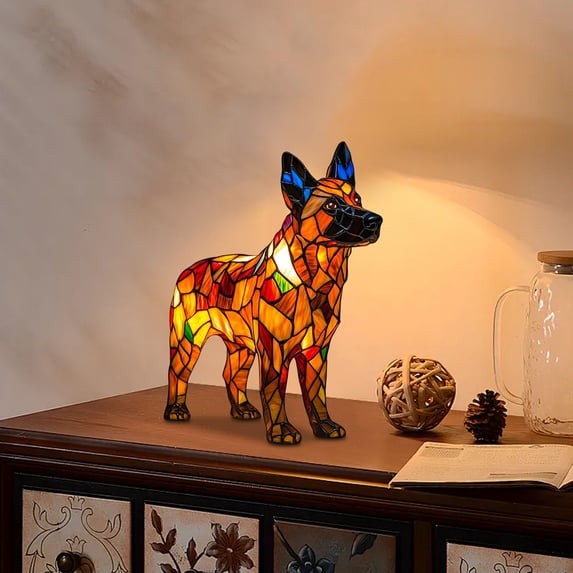 Bwiyojiz Home Decor Miniature Dog-Shaped LED Desk Lamp, Gifts for Sister, Multicolor