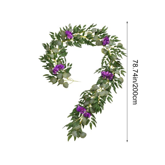 Bwiyojiz Home Decoration Other Christmas Wedding Wall Hanging Greenerys Eucalyptuss Leaves with Dense Artificial Vines Hydrangea Decor Holiday Products, Gifts for Mom, Purple