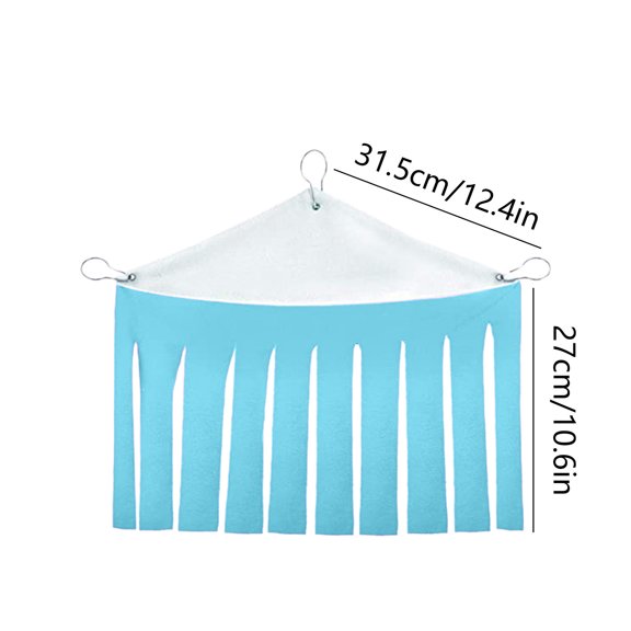 Bwiyojiz Home Decoration Other Cloth Hammocks Small Creaturel Warm Bed House Cage Cuddle Hamster Accessories for Glider Pet Tasseled, Gifts for Sisters, Blue