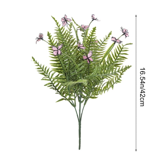 Bwiyojiz Home Decoration Other Count 5pcs Fake Flowers Green Plants Persian Leaves Butterflies Decorations Flower Arrangements Artificial Lies Bundles Living Rooms Bedrooms Vases, Gifts for Family