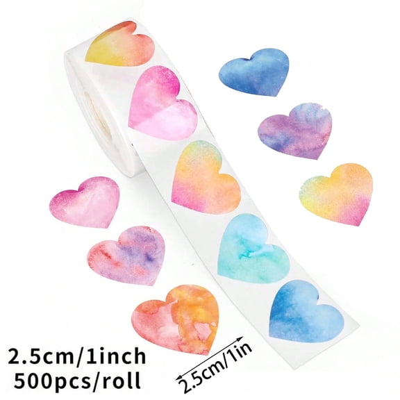 Bwiyojiz Home Decoration Holiday Products Count 500pcs Paper 500 Pcs 1.5 in Heart Shaped Valentines's Day Stickers for, Gifts for Sister, Multicolor