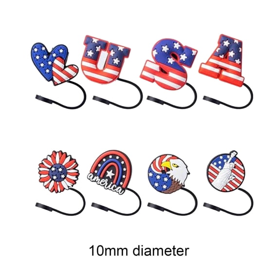 Bwiyojiz Home Decoration Holiday Products Count 8pcs Straw Cover 10mm Reusable Cute Drinking Topper Accessories Portable Protector Plugs Decorations Gifts for Party, Gifts for Sister, Multicolor