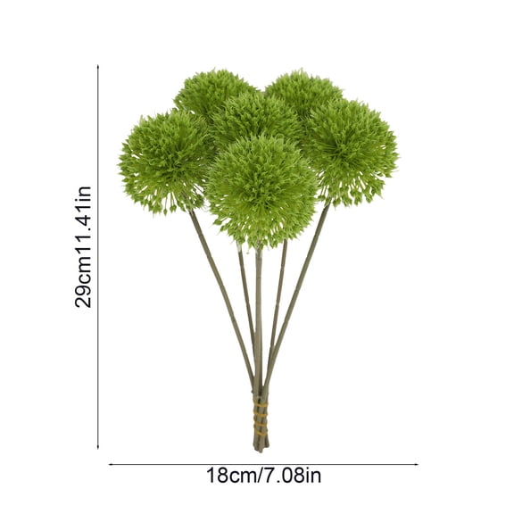 Bwiyojiz Home Decoration Ornaments Count 6pcs Plastic Flowers Simulation Dandelions Flocky Brief Gardening Flower Arrangement Branch Furnishings, Gifts for Sisters, Green