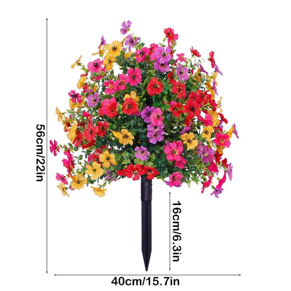 Bwiyojiz Home Decoration Other Artificial Violet Flower Bouquet for Outdoor Courtyard Landscaping Floor Standing, Gifts for Her, Multicolor