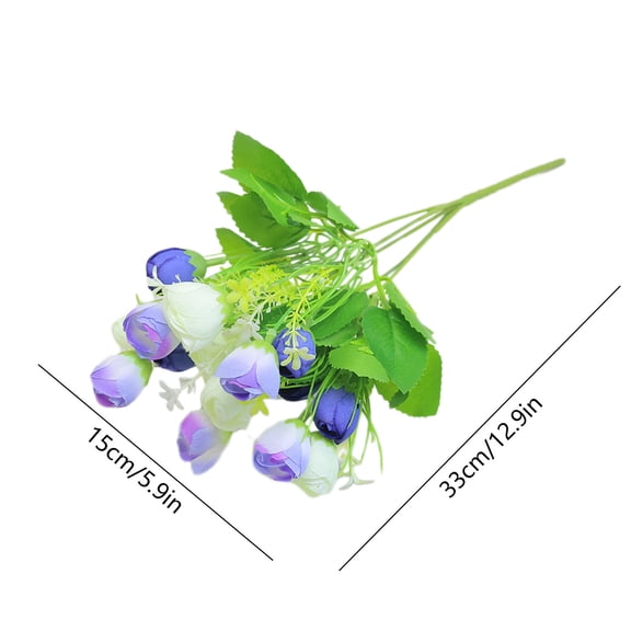 Bwiyojiz Home Decoration Other Count 15pcs 15 Tulips Magnolia Buds Simulation Flowers Pocket Silk Fake, Gifts for Yourself, Blue