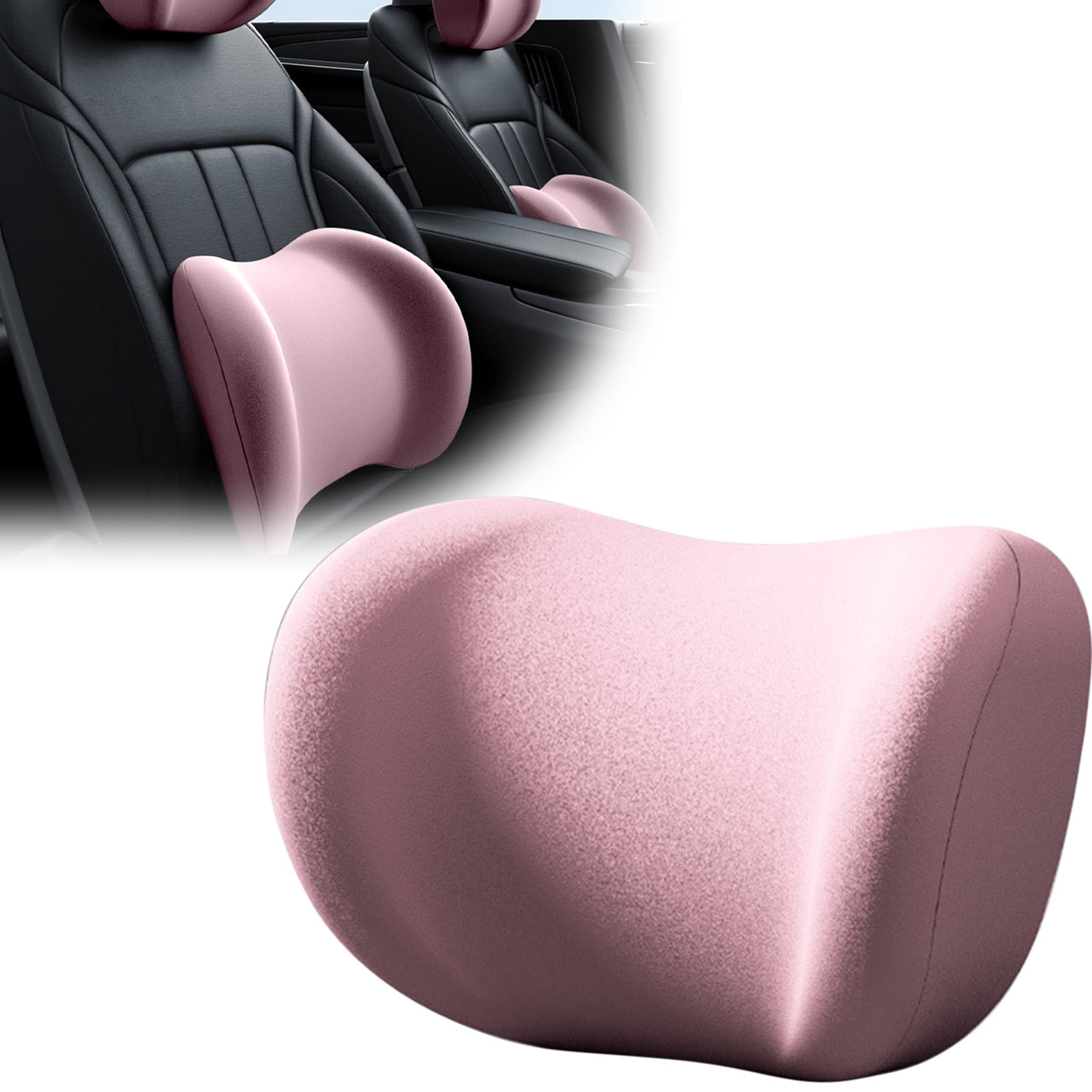 Car Lumbar Support Pillow & Neck Pillow Kit – Adjustable Strap, Memory Foam, Washable Cover For Driving & Office Chairs