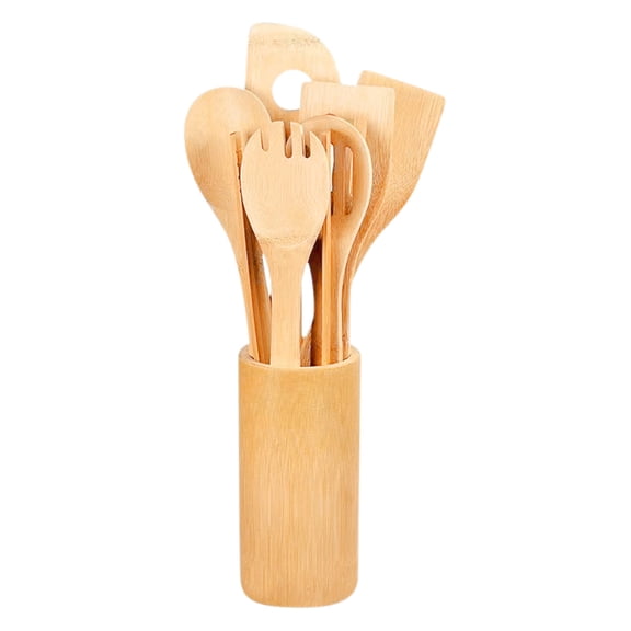 Bwiyojiz Home, Garden & Tools Dining Entertaining Kitchen Eight Piece Set of Cooking Spatulas and Spoons Non Stick Pot Long Handle, Gifts for Sister, Multicolor