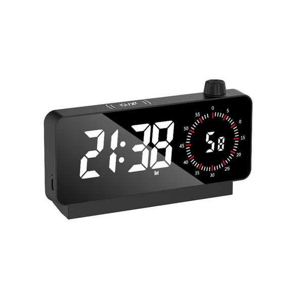 Bwiyojiz Home, Garden & Tools Gadgets Kitchen Dining Alarm Clock with Timer Digital Desk Battery Operated Countdown for Study Office Clocks Bedrooms, Gifts for Family, Black