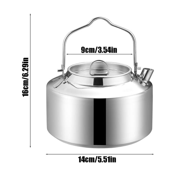 Bwiyojiz Home, Garden & Tools Gadgets Kitchen Dining Outdoor Kettle Excellent Quality Stainless Steel Large Capacity Portable Camping Equipment Can Open Fire, Gifts for Family